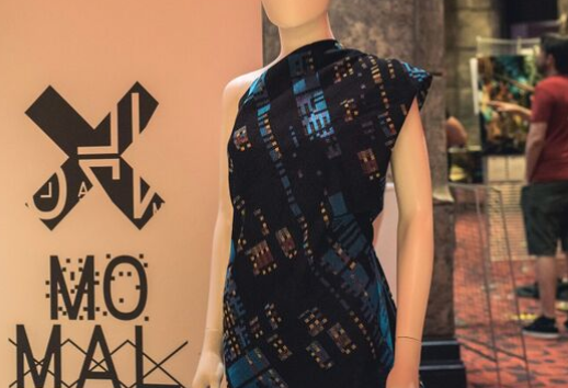 Photograph of GLITCHAUS' textile piece ILOVEYOU